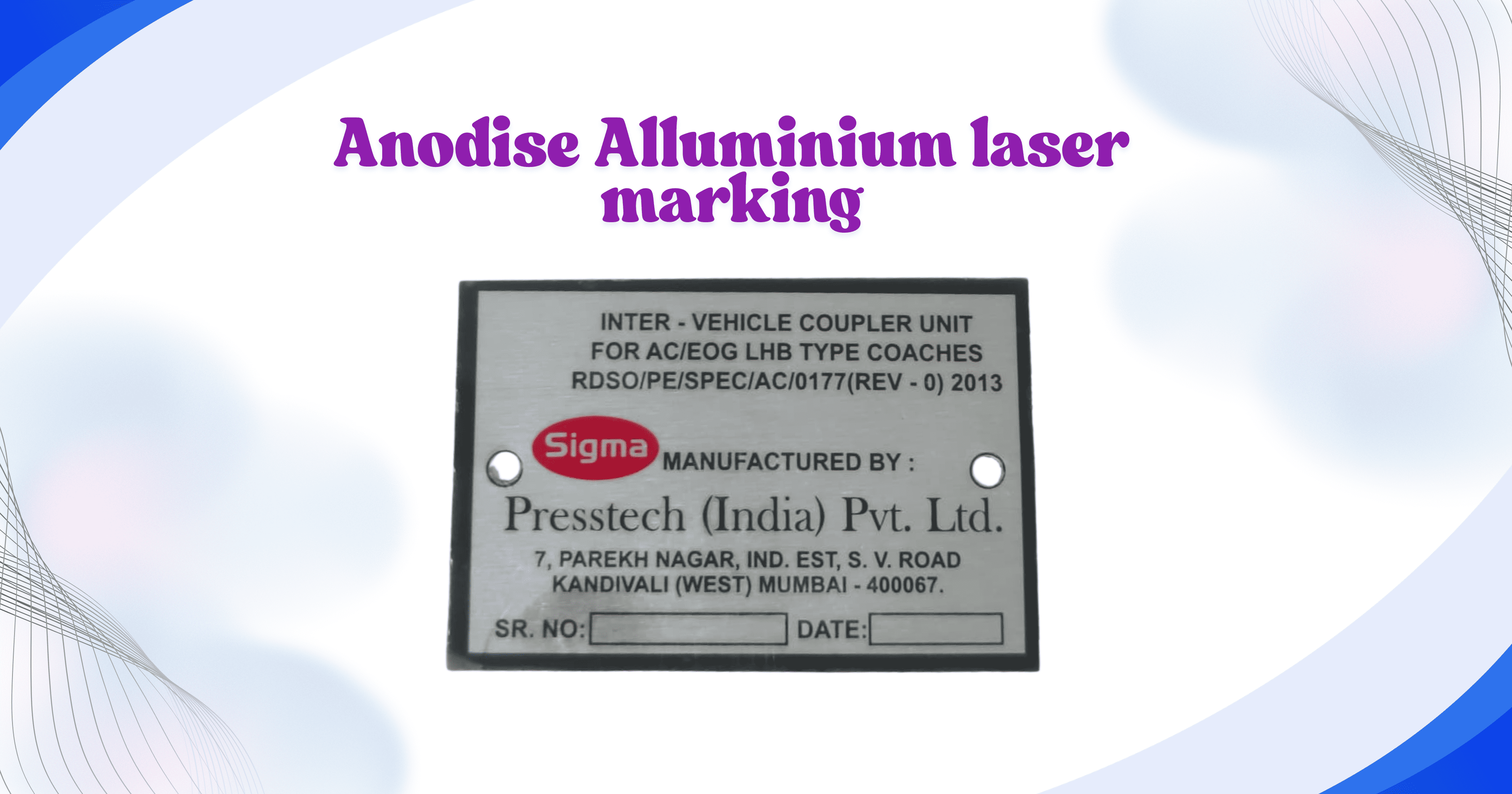 Anodised Aluminium Laser Marking Labels