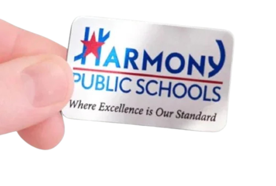 Four Colourful Aluminum Metal Stickers